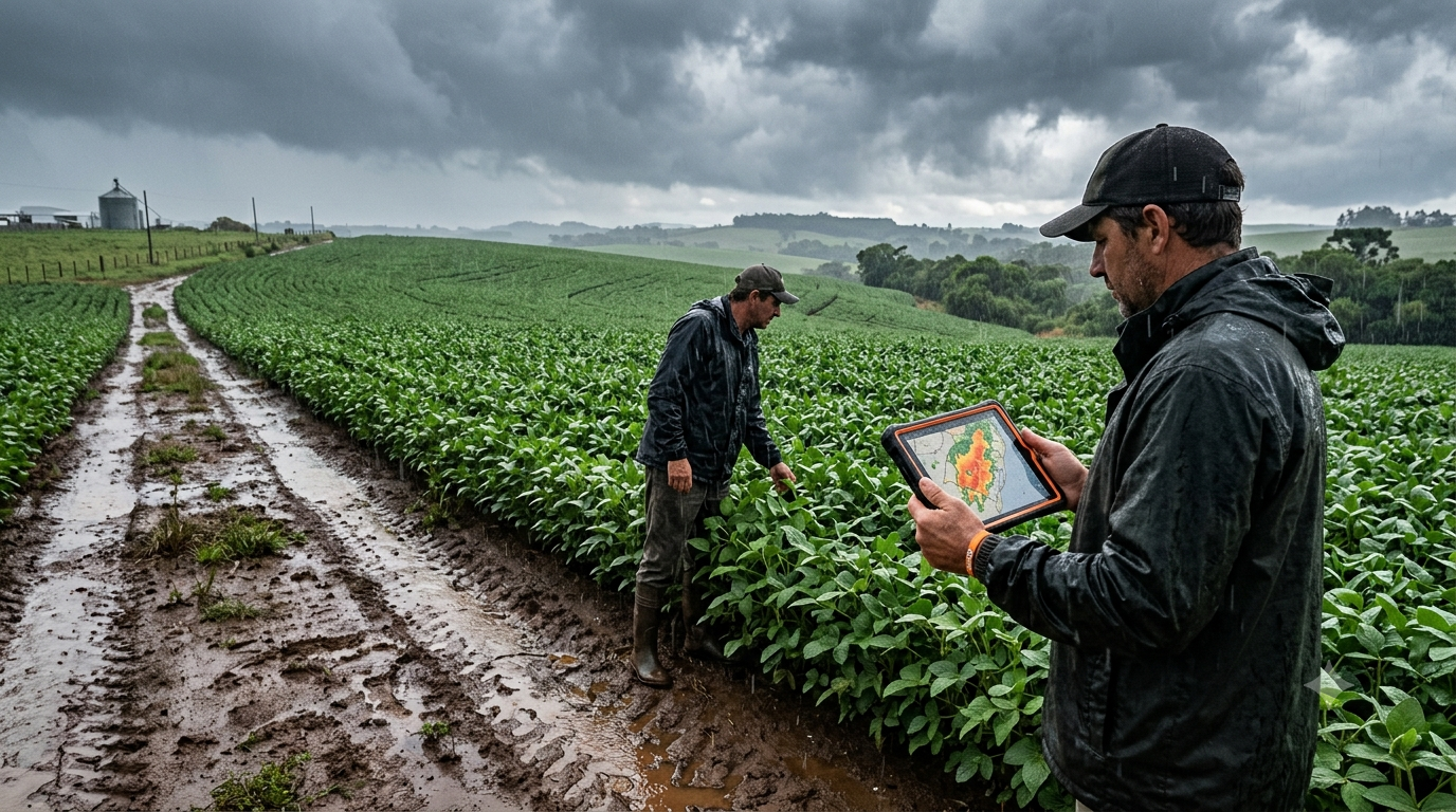 Chuva volta a ganhar força no Sul e exige atenção na rotina da fazenda