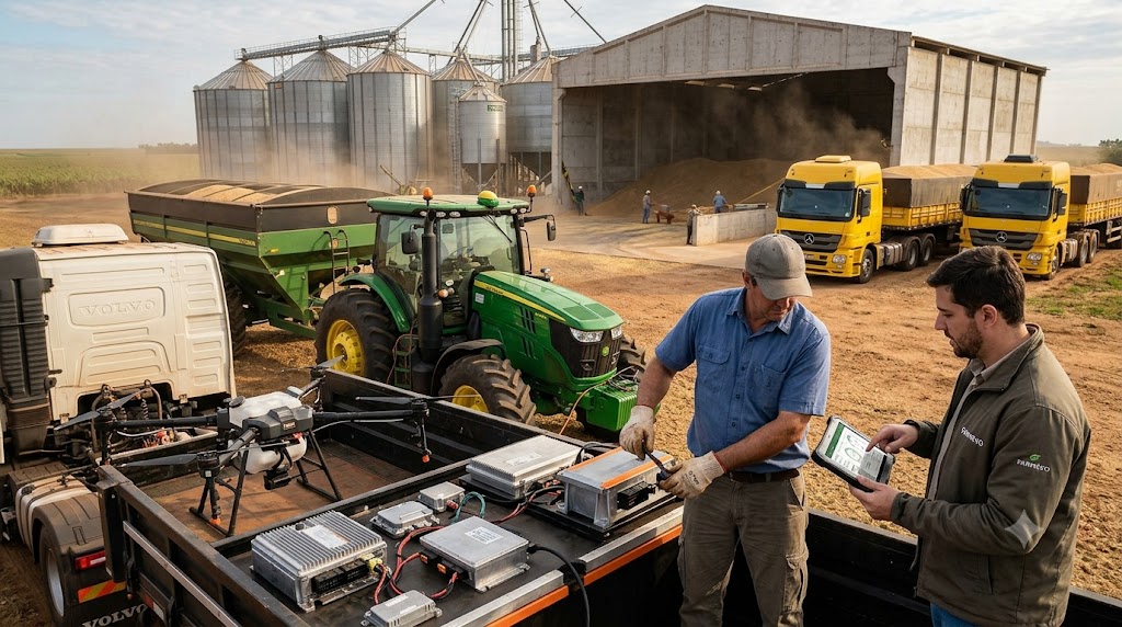 Produção local de eletrônicos agrícolas pode acelerar a evolução das máquinas no Brasil